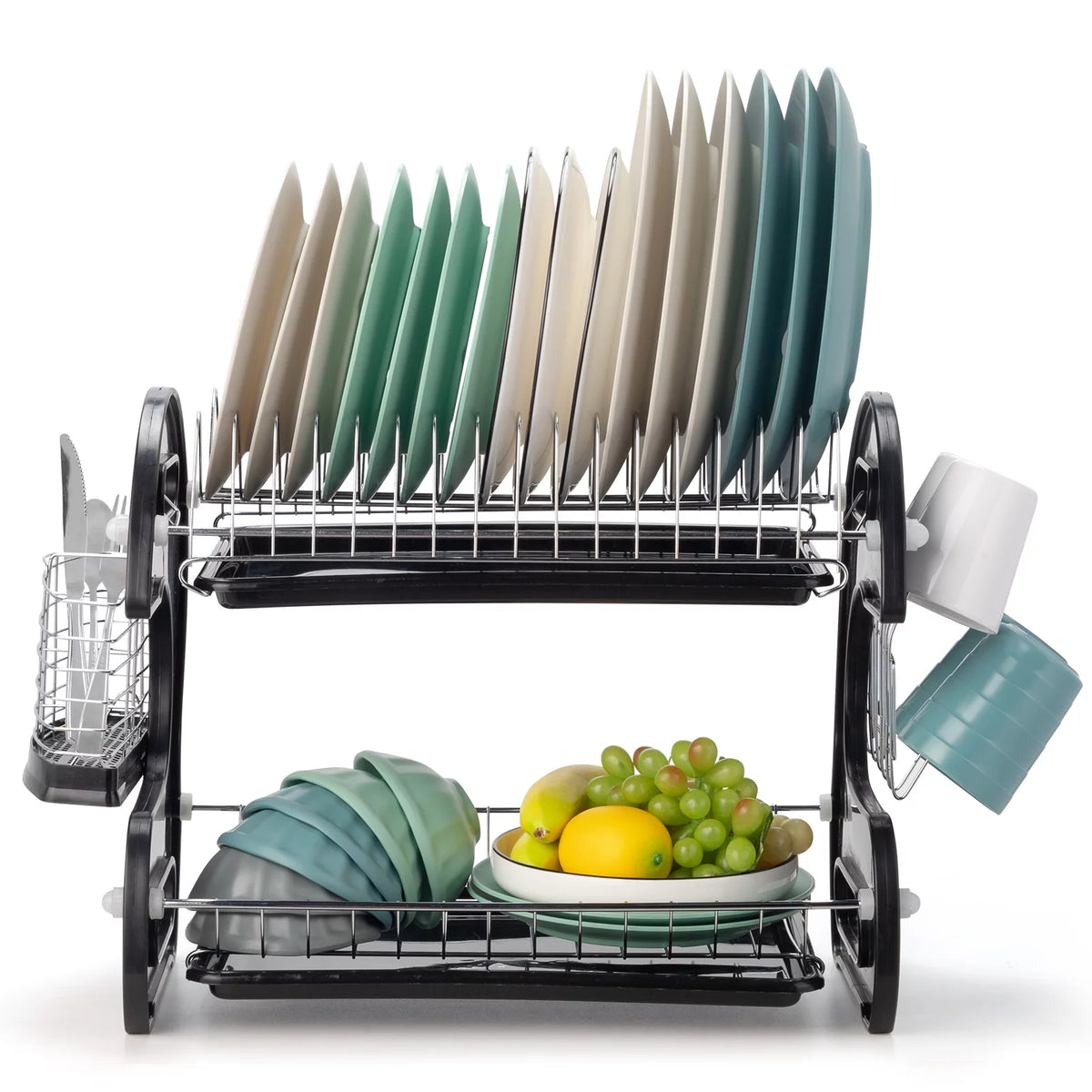 Black 2-Tier Dish Drainer S923