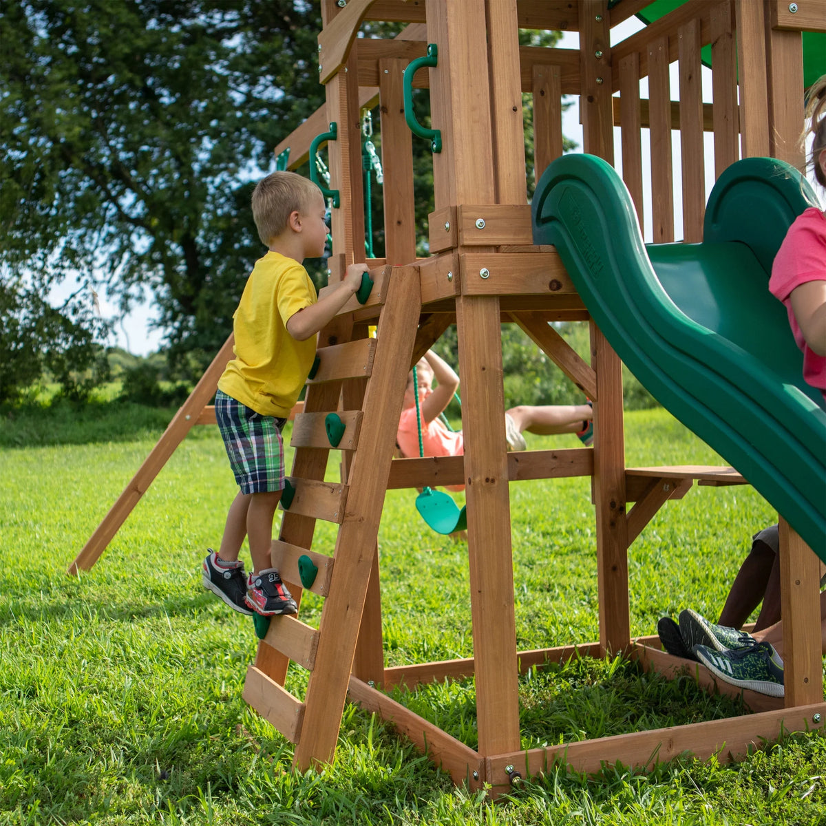 All Cedar Wood Playset Swing Set O632325