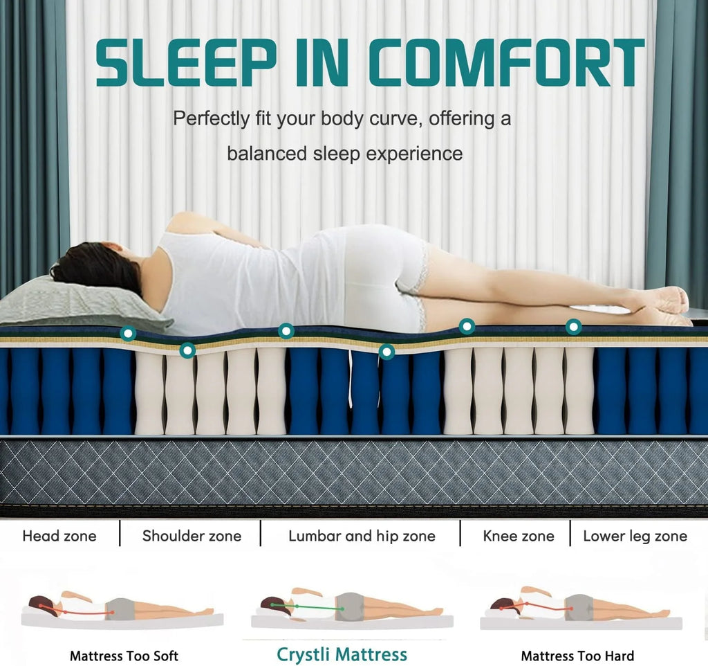 Queen Size Memory Foam Innerspring Hybrid Mattress F969393