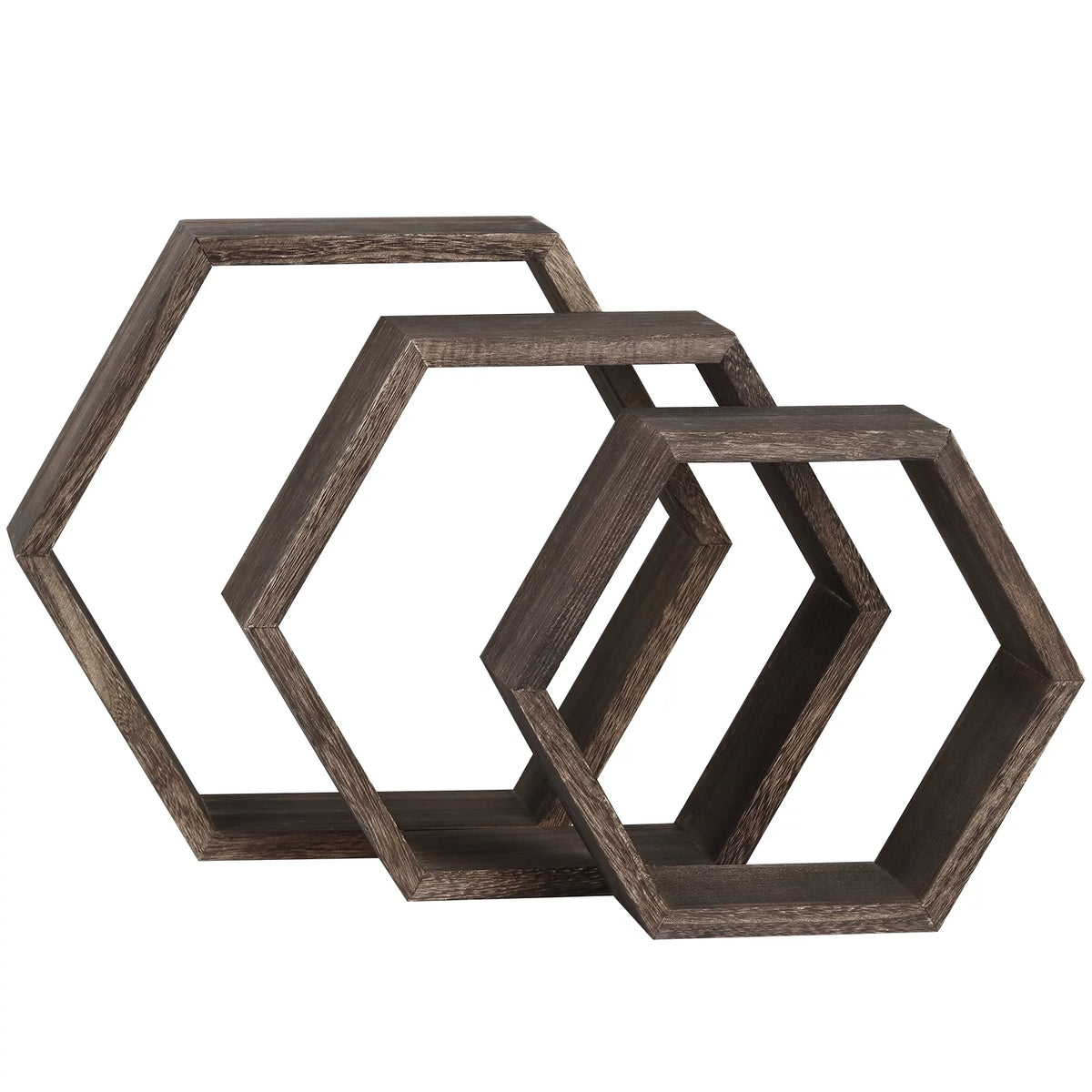 Dark Brown Floating Shelf Set of 3 Z752617