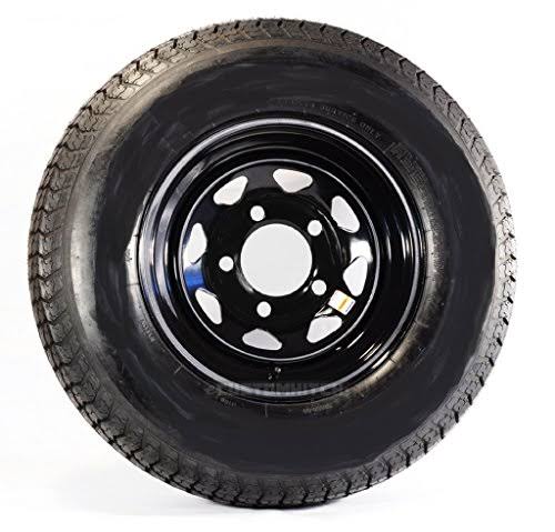 Radial Trailer Tire on Rim St205/75r15 Load C 5 Lug Black Spoke M838003