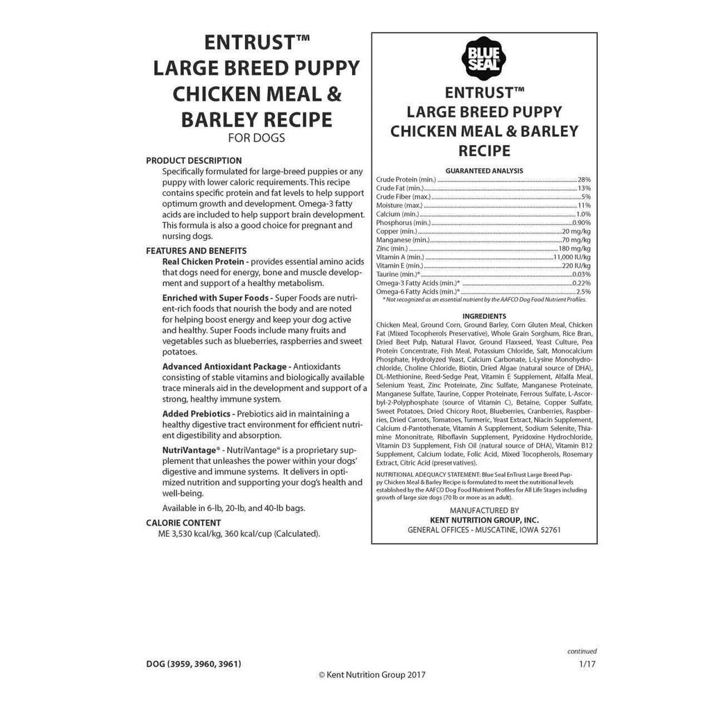 Large Breed Puppy Chicken Meal & Barley Recipe L768668