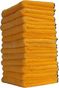Professional Grade Premium Microfiber Towels, Gold (16 Inch x 16 Inch) (Pack of 12) K505247