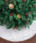 Silver Sequin Christmas Tree Skirt and Tree Collar H8311