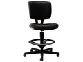 Black Leather Adjustable Task Stool U1231