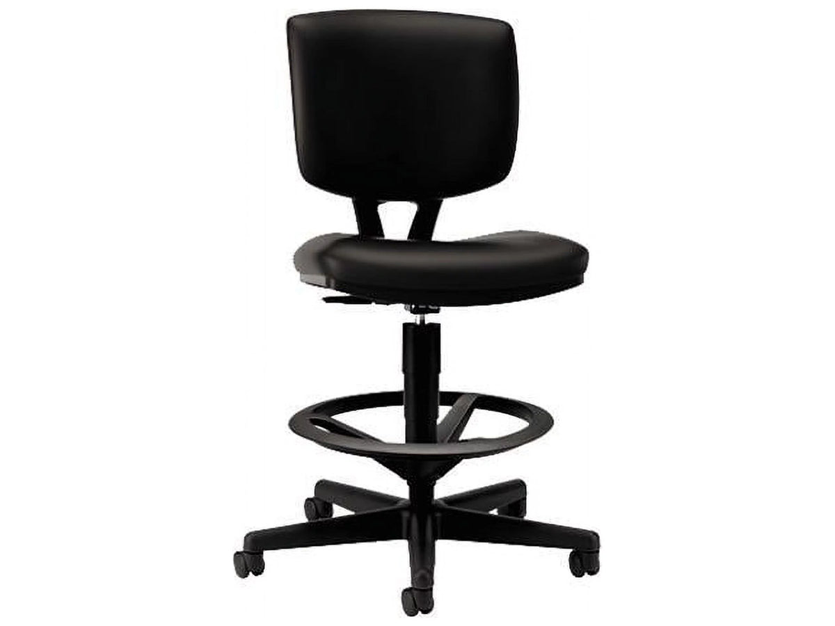 Black Leather Adjustable Task Stool U1231