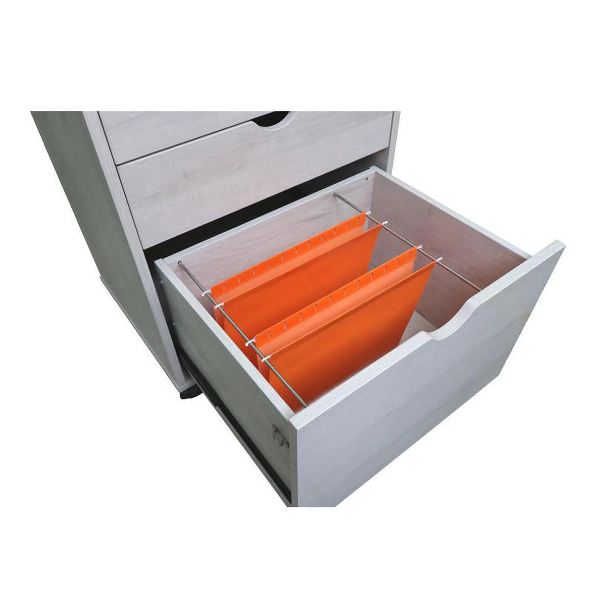 White Wood 3-Drawer File Cabinet D53855