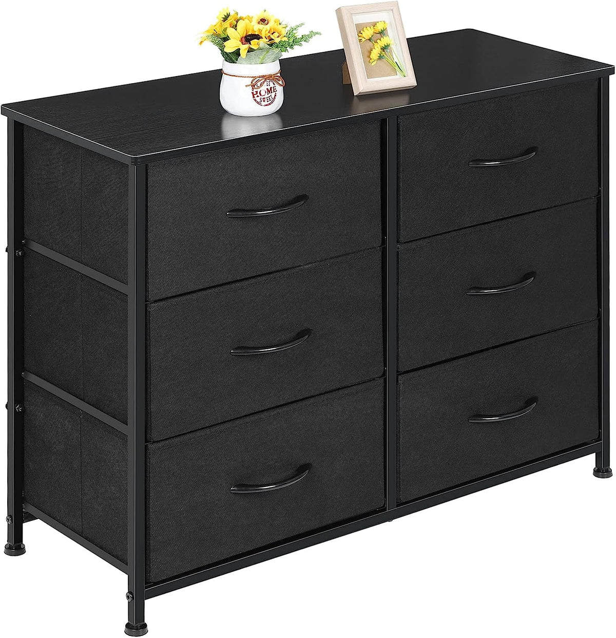 Gray 6 Drawer Wood Dresser J33424
