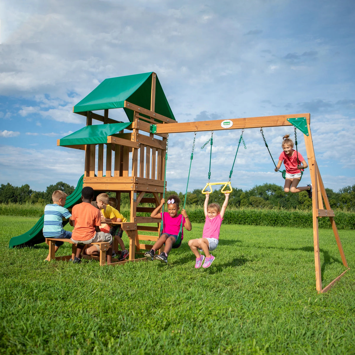 All Cedar Wood Playset Swing Set O632325