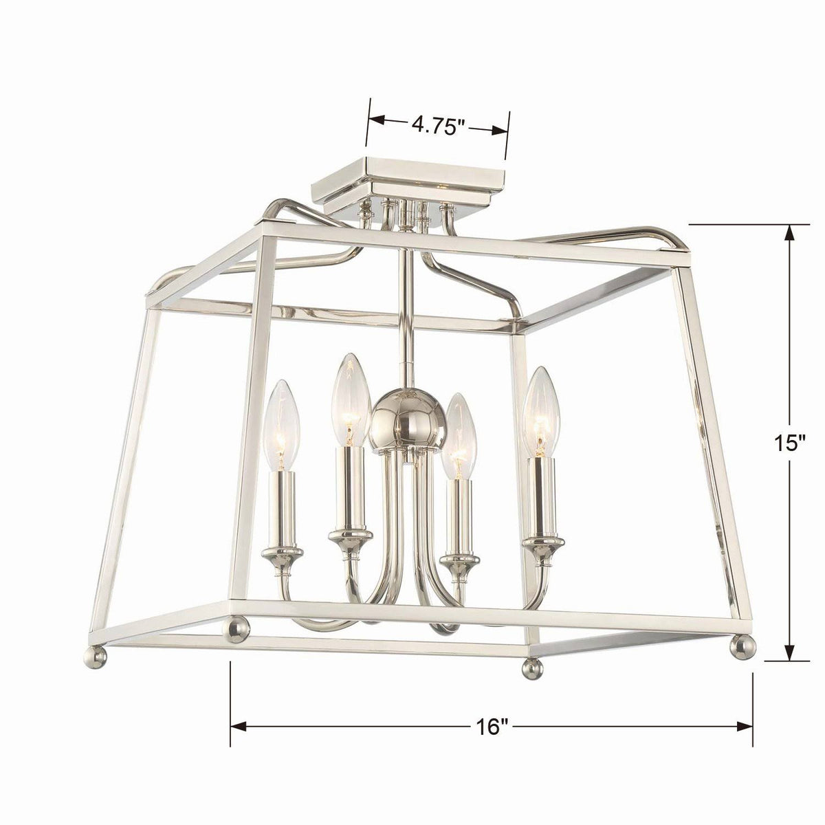 Polished Nickel 4 Light Ceiling Mount S463802