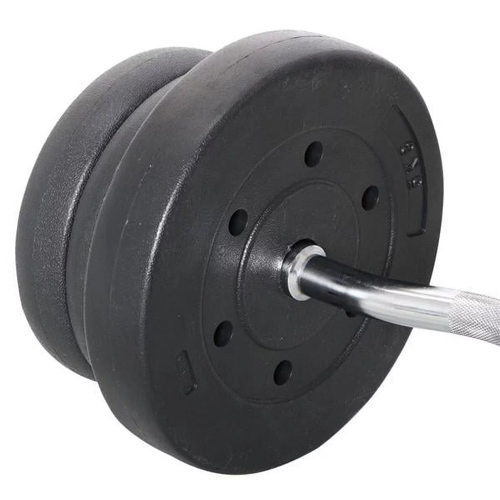 55lb Black Barbell Dumbbell Weightlifting Set R51840