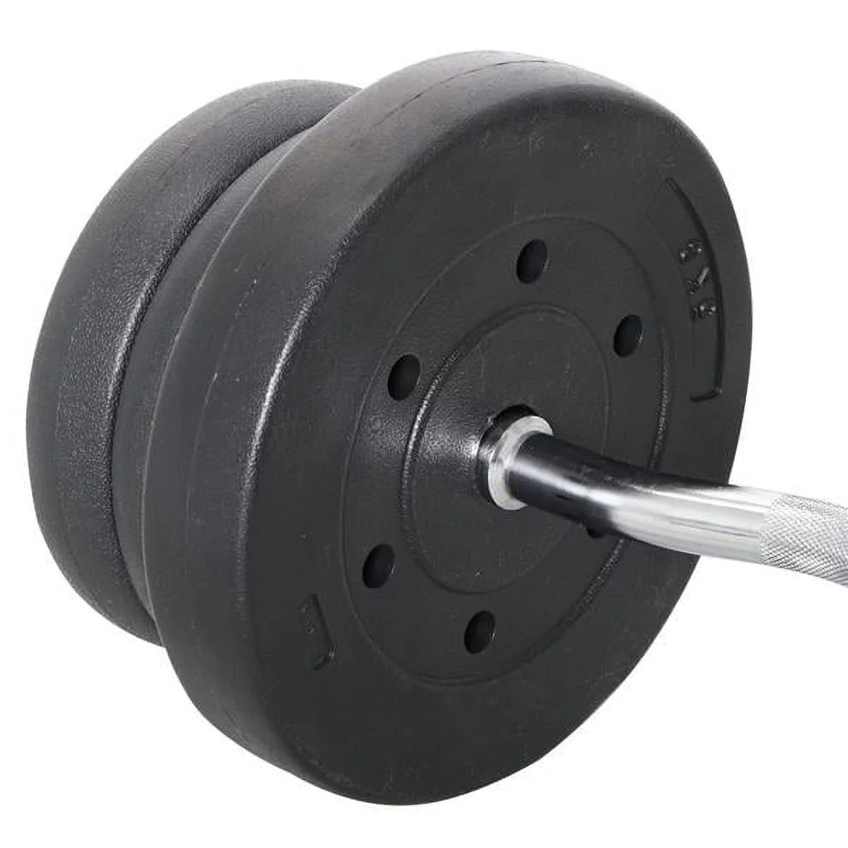 55lb Black Barbell Dumbbell Weightlifting Set R51840
