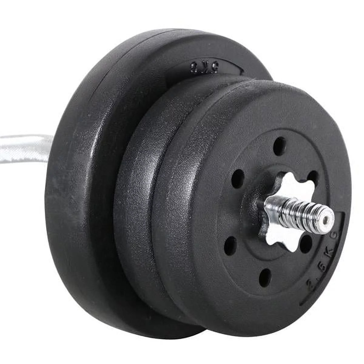 55lb Black Barbell Dumbbell Weightlifting Set R51840