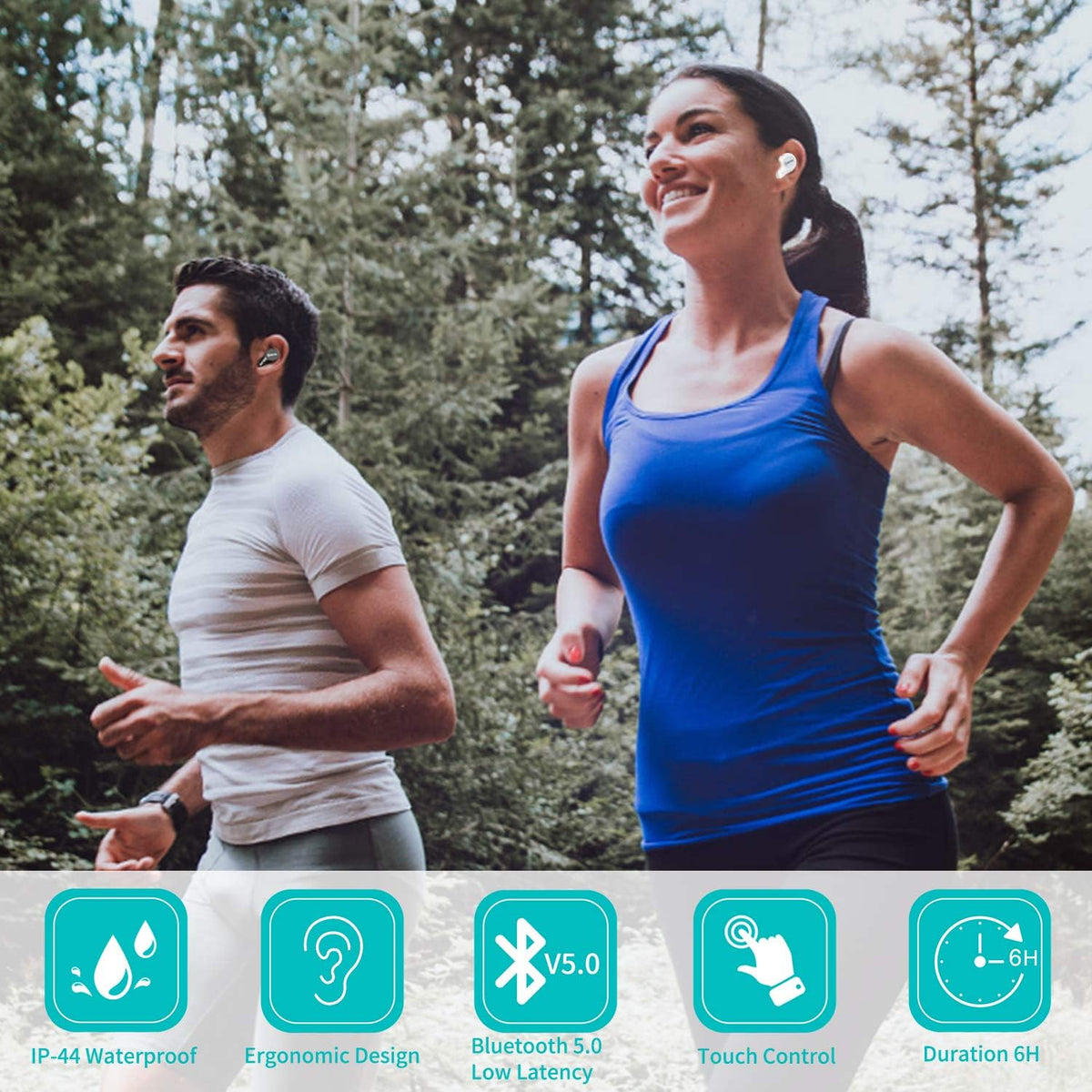 White Pack of 2 Wireless Earbuds E730