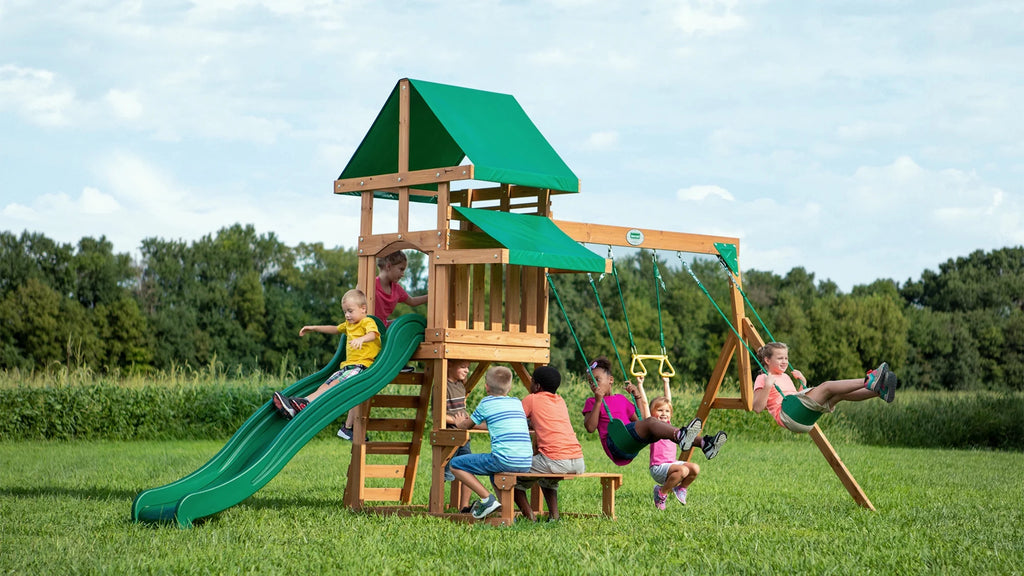 All Cedar Wood Playset Swing Set O632325