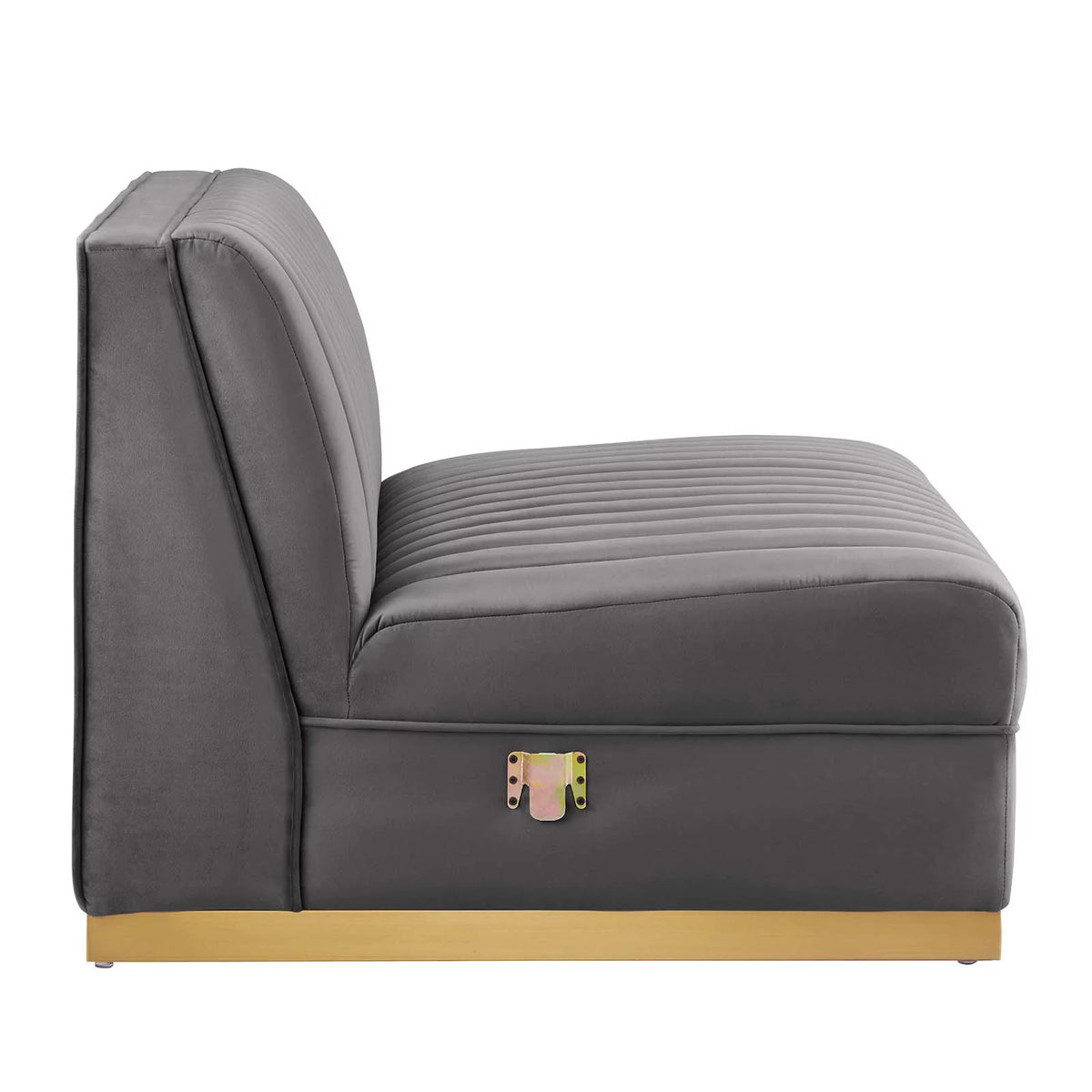 Gray Velvet 6-Piece Modular Sectional Sofa C915