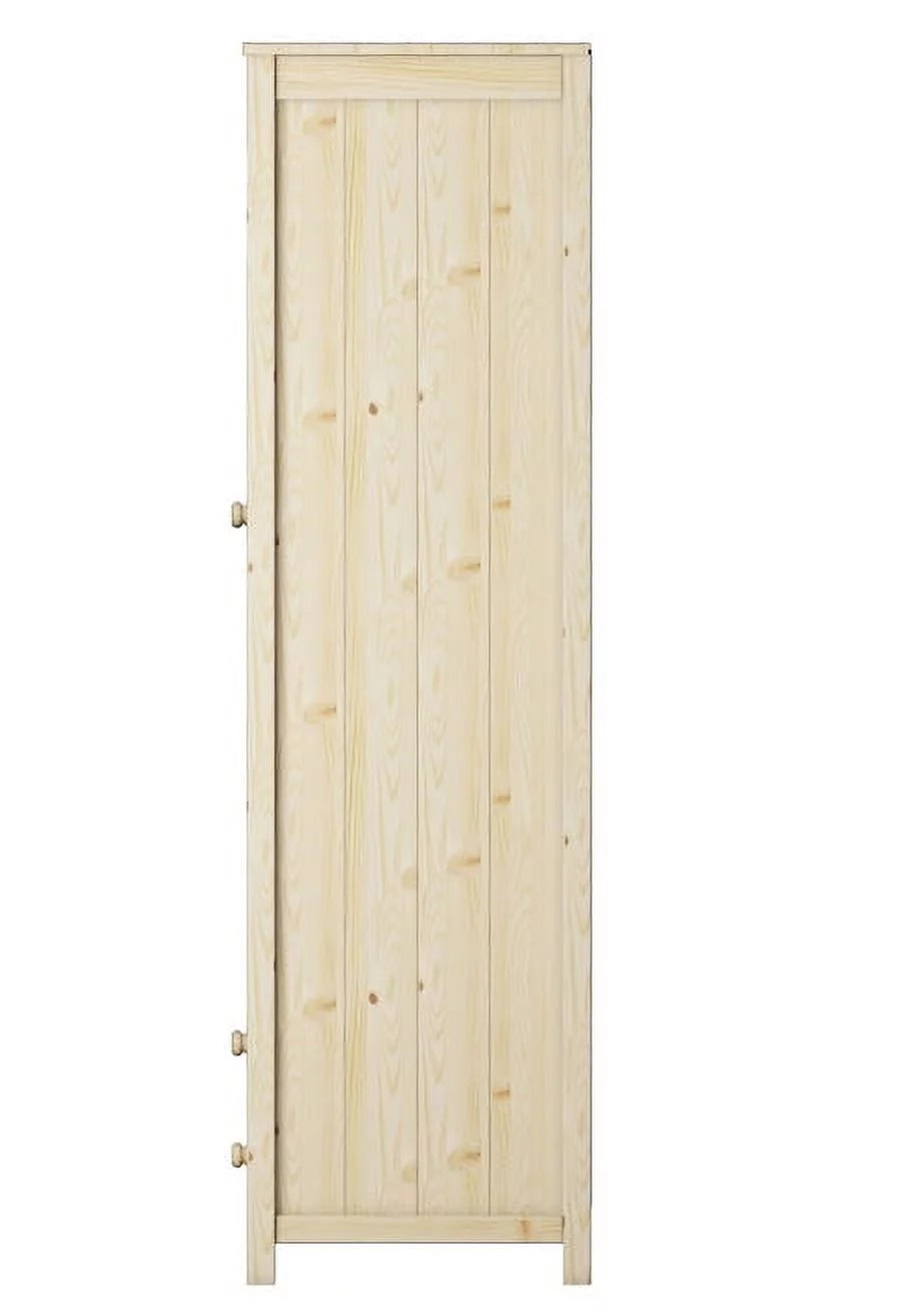 Unfinished Wood Wardrobe Closet with 2 Doors and 2 Drawers A9340