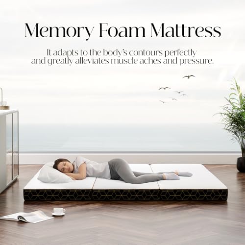 6 Inch Queen Memory Foam Tri-Fold Mattress with Washable Cover R99563