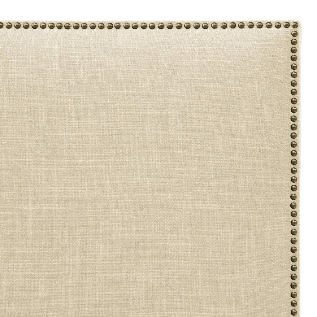 Cream Linen Headboard with Brass Nailbuttons G62792