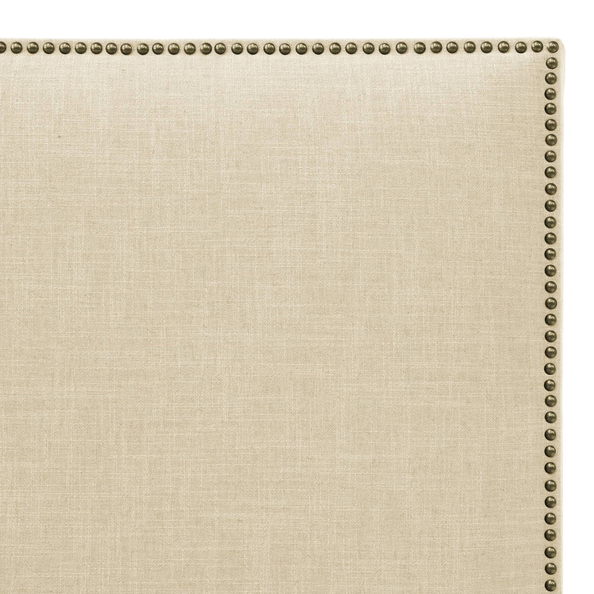 Cream Linen Headboard with Brass Nailbuttons G62792