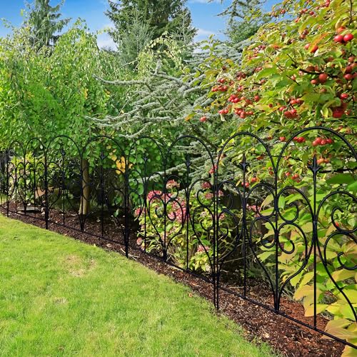 Decorative Garden Fence 32 in x 10 ft Rustproof Metal F585976