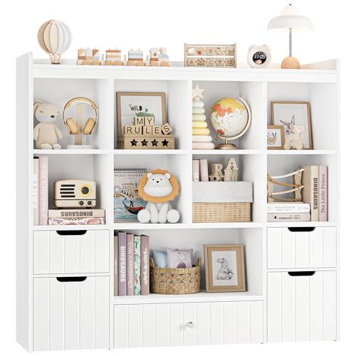 48" W Kids Toy Storage Organizer with Removable Bins and Drawers, Grey A47807