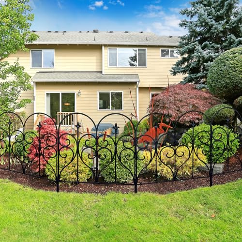 Decorative Garden Fence 32 in x 10 ft Rustproof Metal F585976