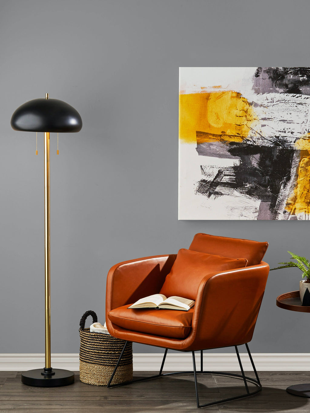 Black Cap Floor Lamp J7545