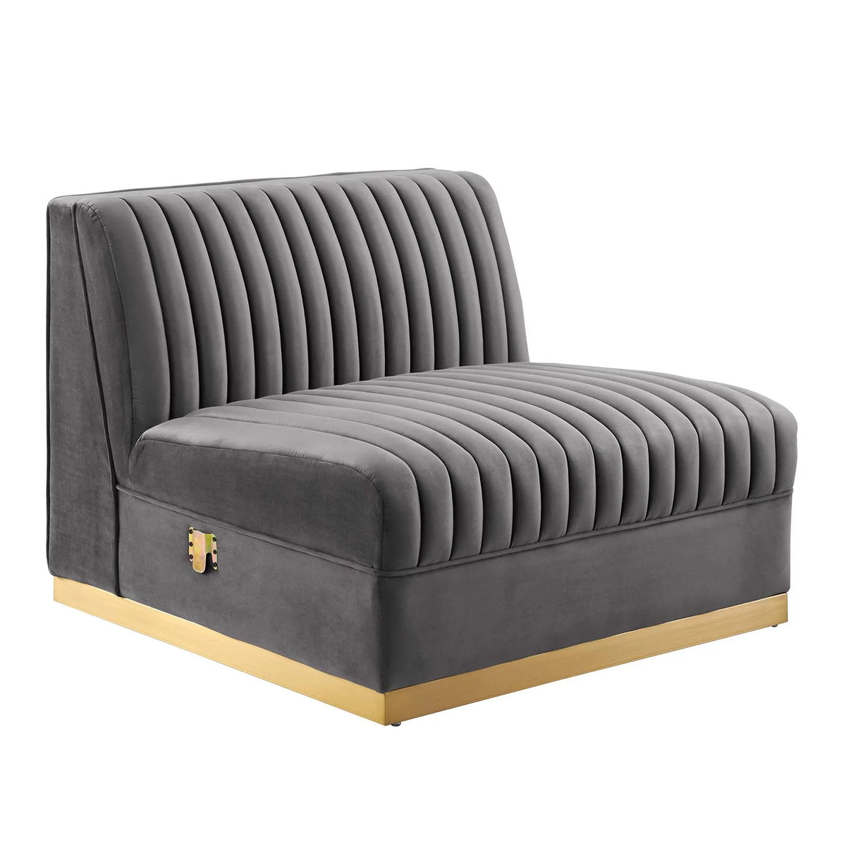 Gray Velvet 6-Piece Modular Sectional Sofa C915