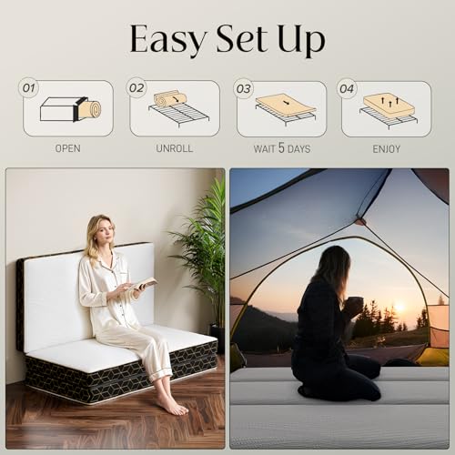 6 Inch Queen Memory Foam Tri-Fold Mattress with Washable Cover R99563