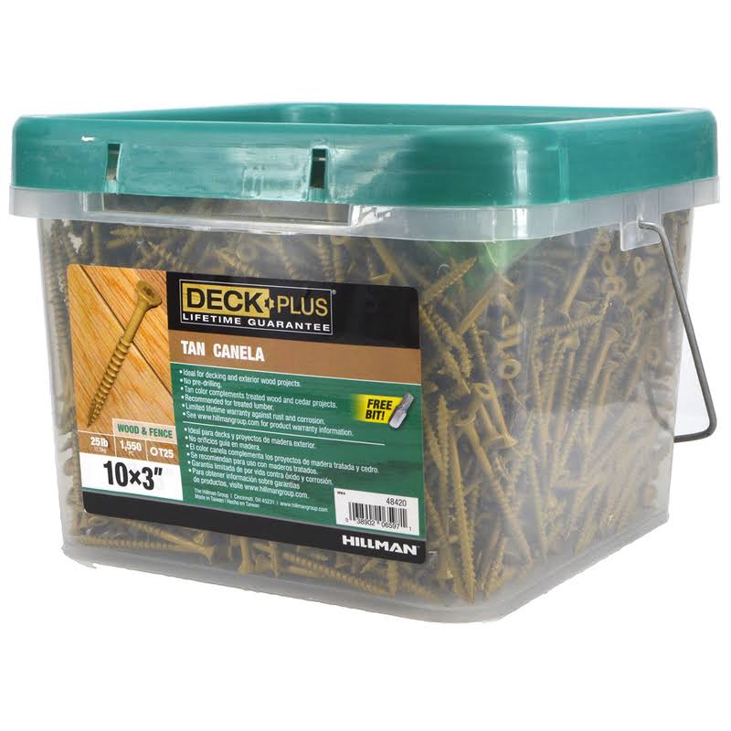 25 lbs 10 x 3 in Tan Deck Screw S95729