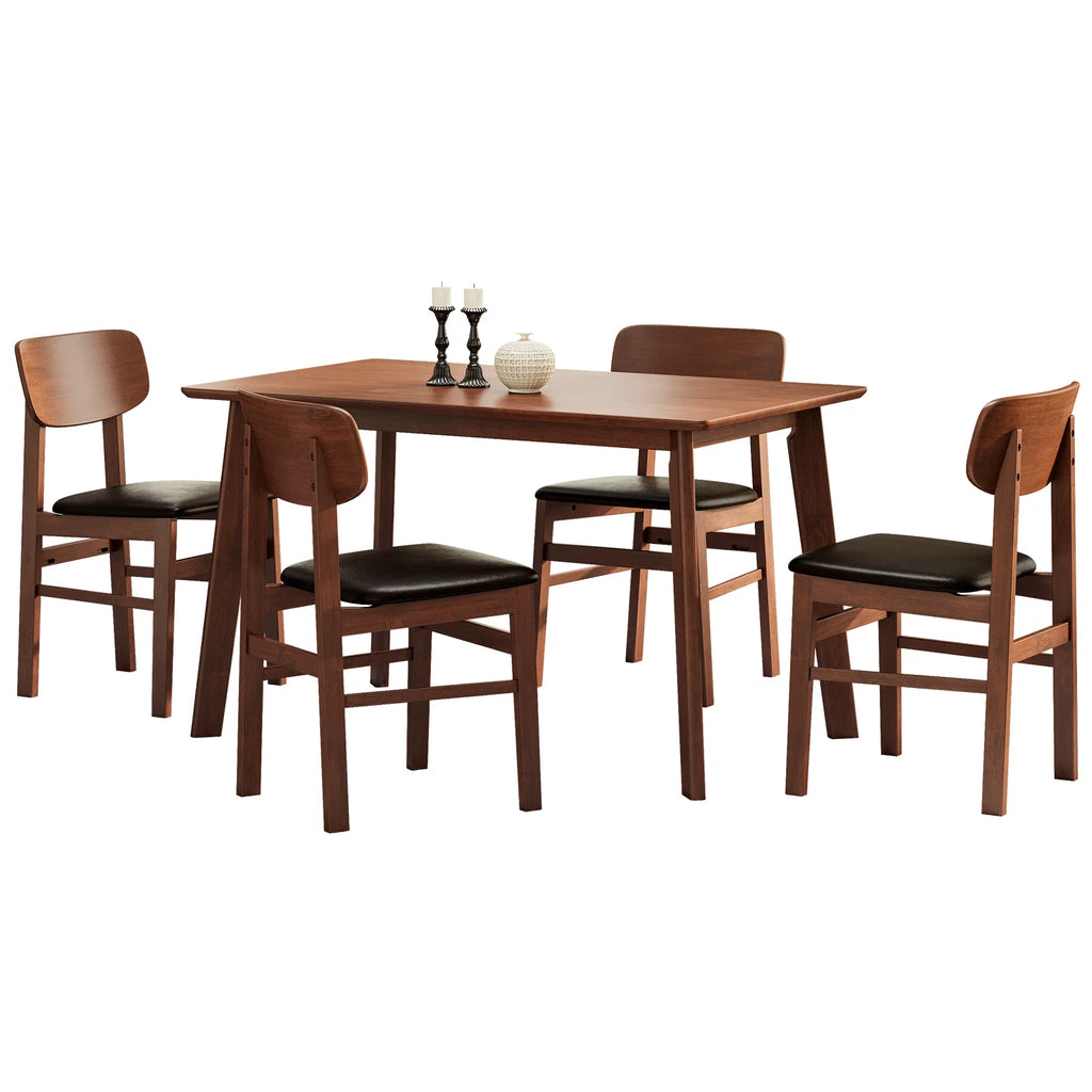 5-Piece Compact Rustic Dining Set with 4 Chairs B616844
