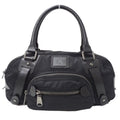 Pre-Owned Nylon Leather Black Boston Bag S488