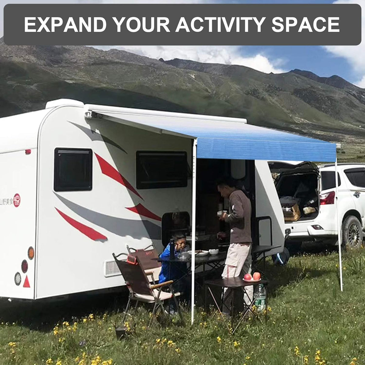 Waterproof Vinyl RV Awning Fabric Shade Screen - 18' J202