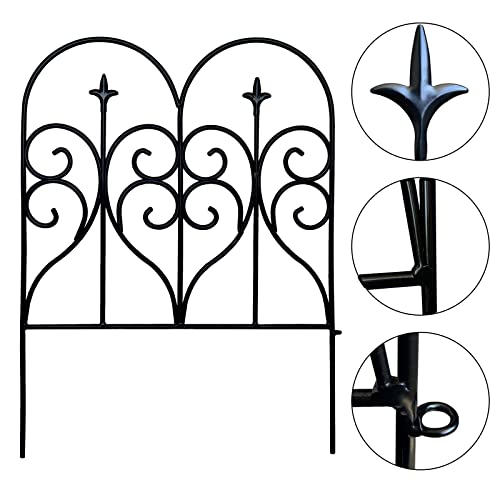 Decorative Garden Fence 32 in x 10 ft Rustproof Metal F585976