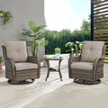 3-Piece Outdoor Swivel Gliders with Side Table Y993