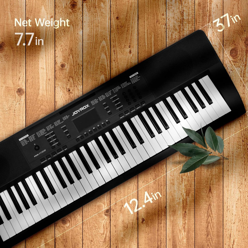 61 Key Piano Keyboard with Keyboard Stand, Bench, Sheet Music Stand, Headphones, Speakers L4437