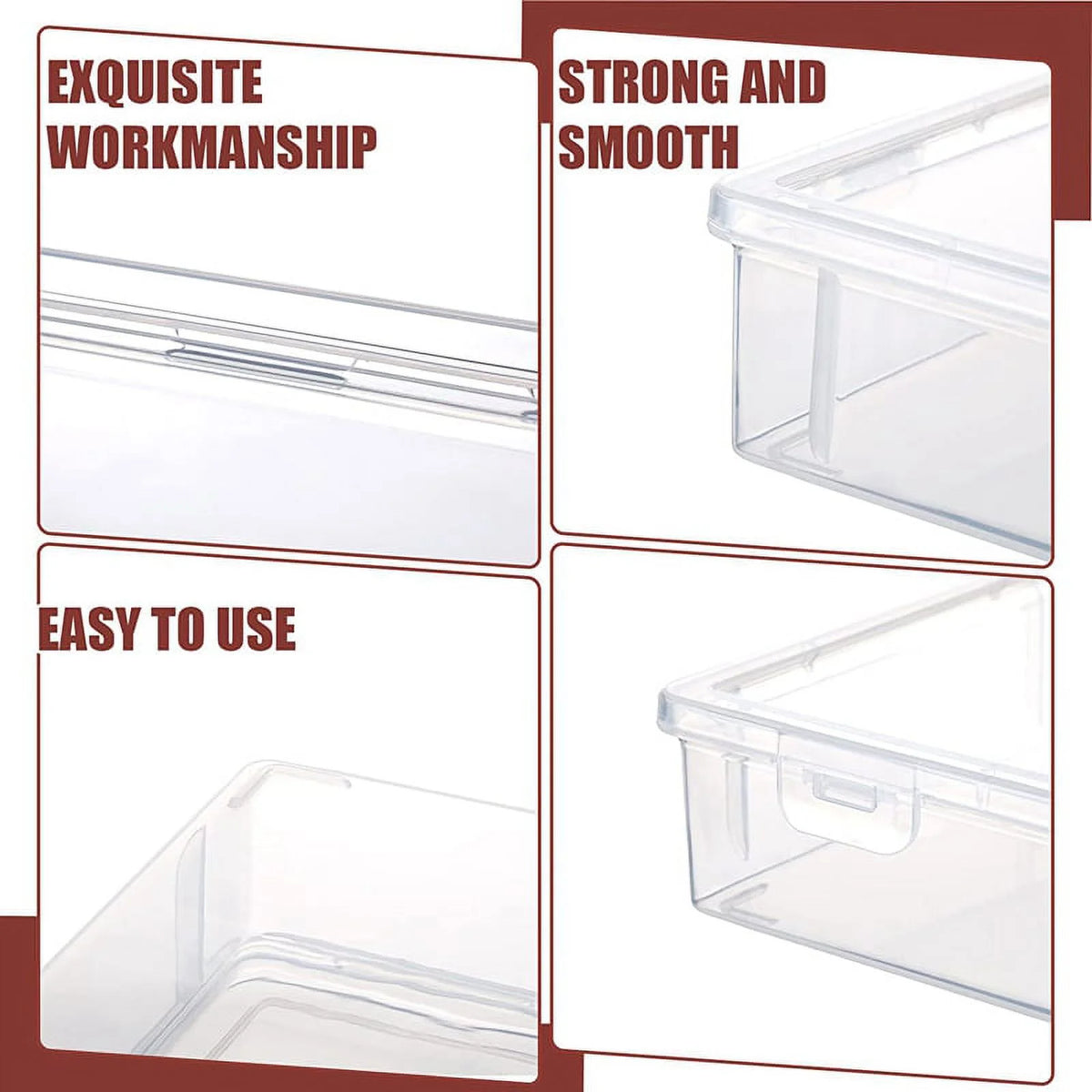 Plastic Storage Box, 7"x9"x2", 6 Pcs Z502103