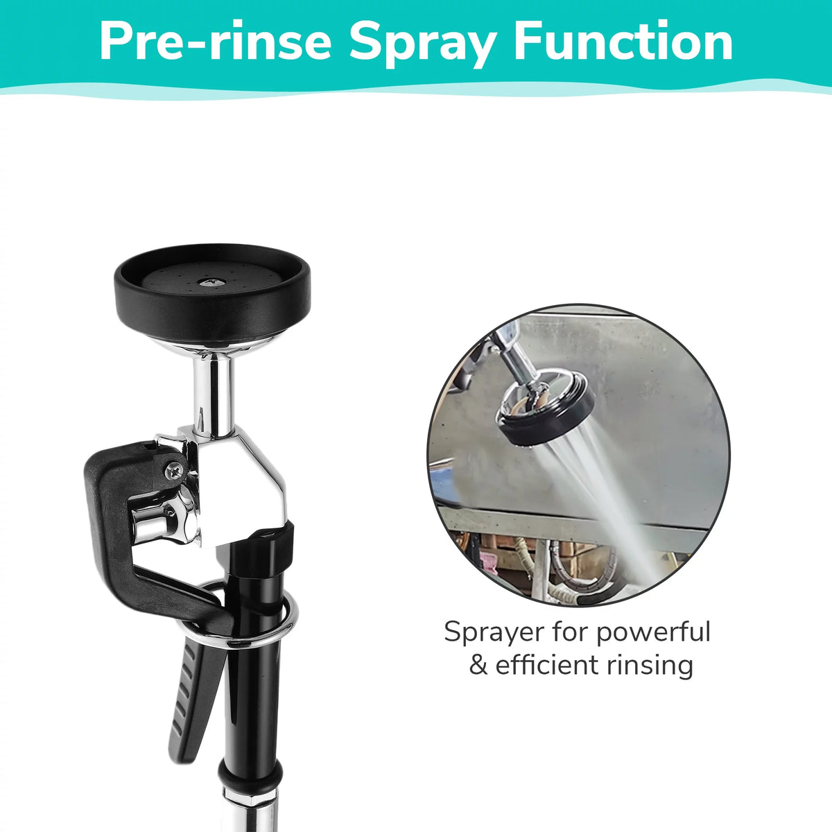 Pull Down Commercial Kitchen Faucet with 12" Add-On Faucet Kit W686737