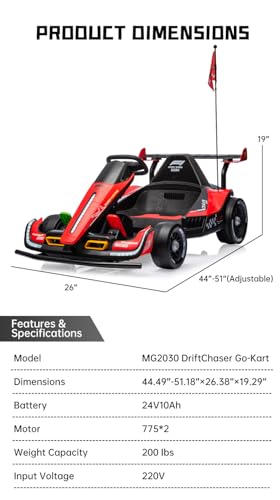 24V Rechargeable Ride-On Toy with LED Lights and Adjustable Seat Z165
