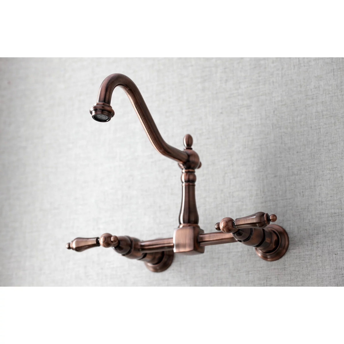 Antique Copper Wall Mount Bridge Kitchen Faucet G373