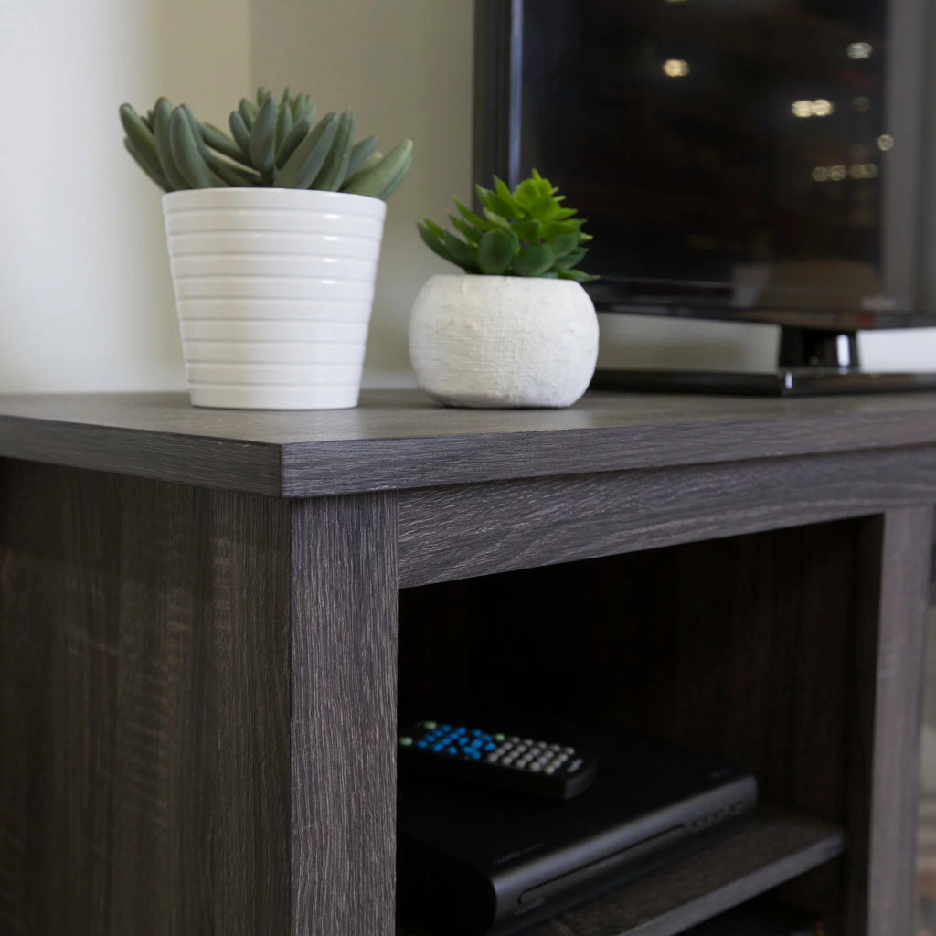 58" Rustic MDF Farmhouse Fireplace TV Stand D28027