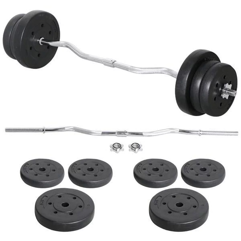 55lb Black Barbell Dumbbell Weightlifting Set R51840