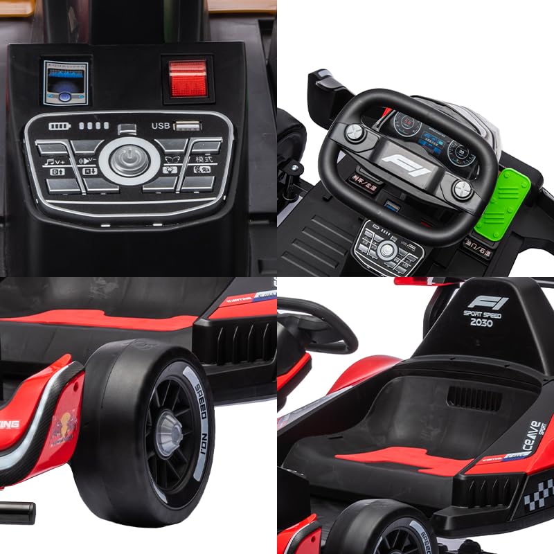 24V Rechargeable Ride-On Toy with LED Lights and Adjustable Seat Z165