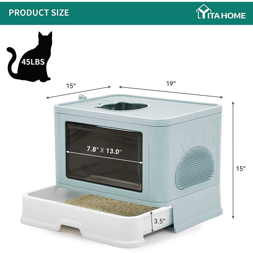 Large Enclosed Cat Litter Box with Lid Cover L91287