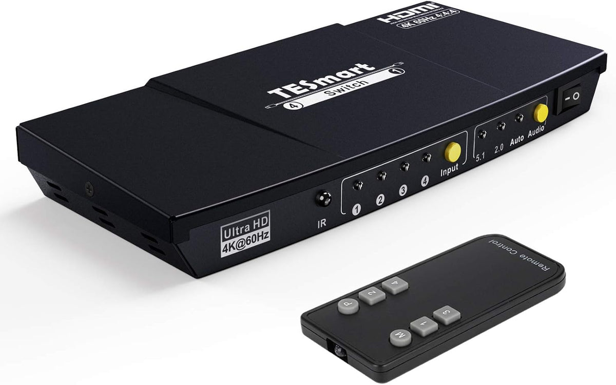 4 Port HDMI Switch 4K@60Hz, Optical Audio Out, Pack of 2 O571476