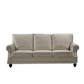 Beige Nailhead Velvet Sofa S739716