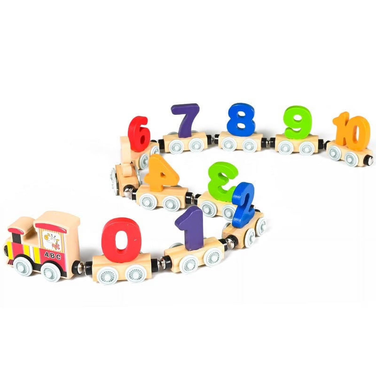 Wooden Magnetic Train Building Blocks Puzzle Toys U599644