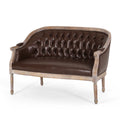 Dark Brown Faux Leather Loveseat Z30463