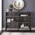 52" Grey Wash Mesh Side Panel Bookshelf K3023